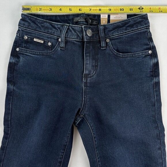 prAna Sienna Jean Deep Blue Skinny Stretch Denim Size 0/25 Athleisure Outdoor - Picture 7 of 10